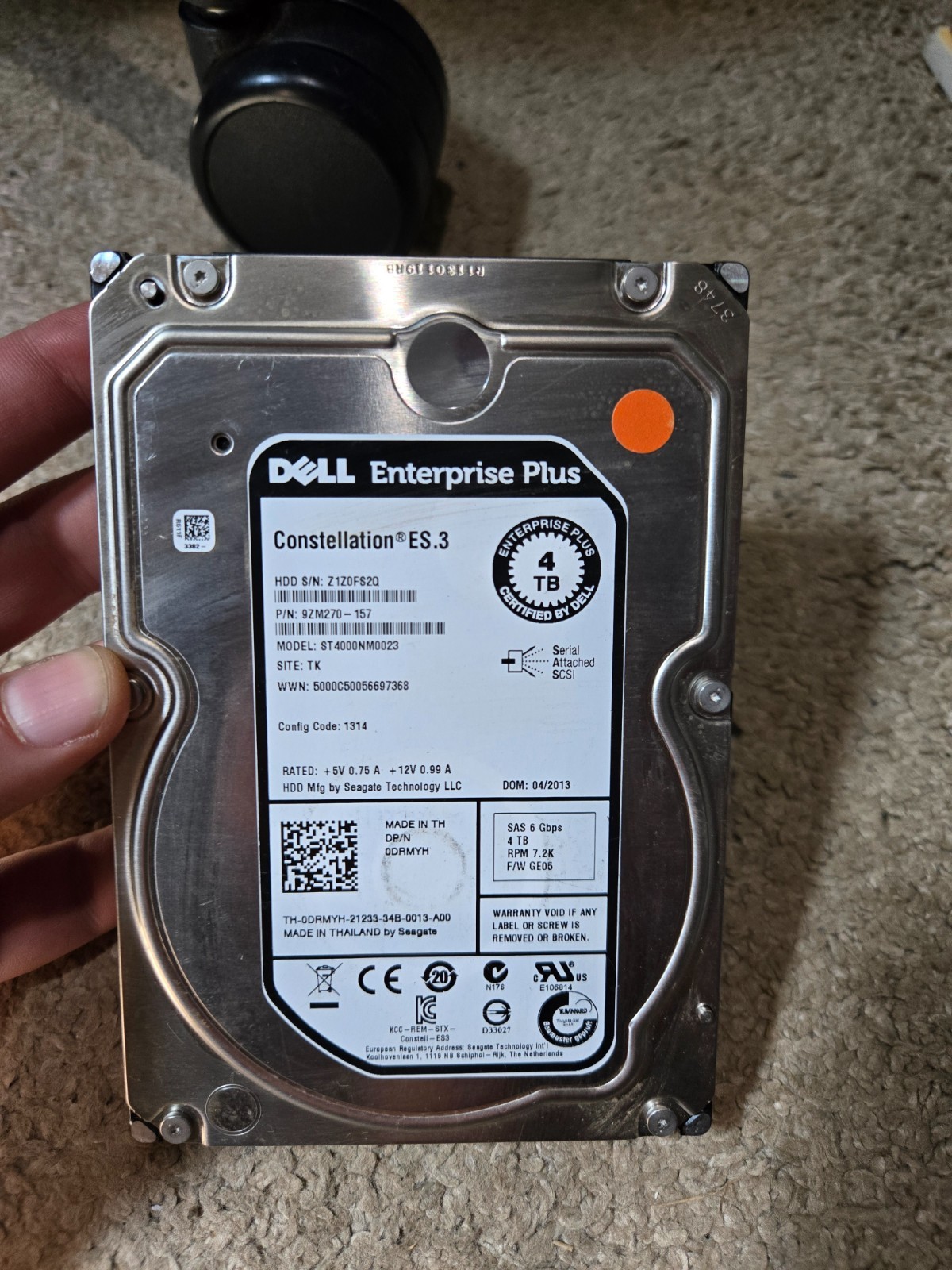 Dell Constellation ES.3 4TB ST4000NM0023 SATA HHD