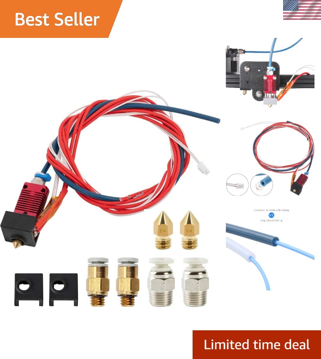 Upgrade Your Creality Ender 3: Hotend Kit with Capricorn PTFE Tube & Accessories