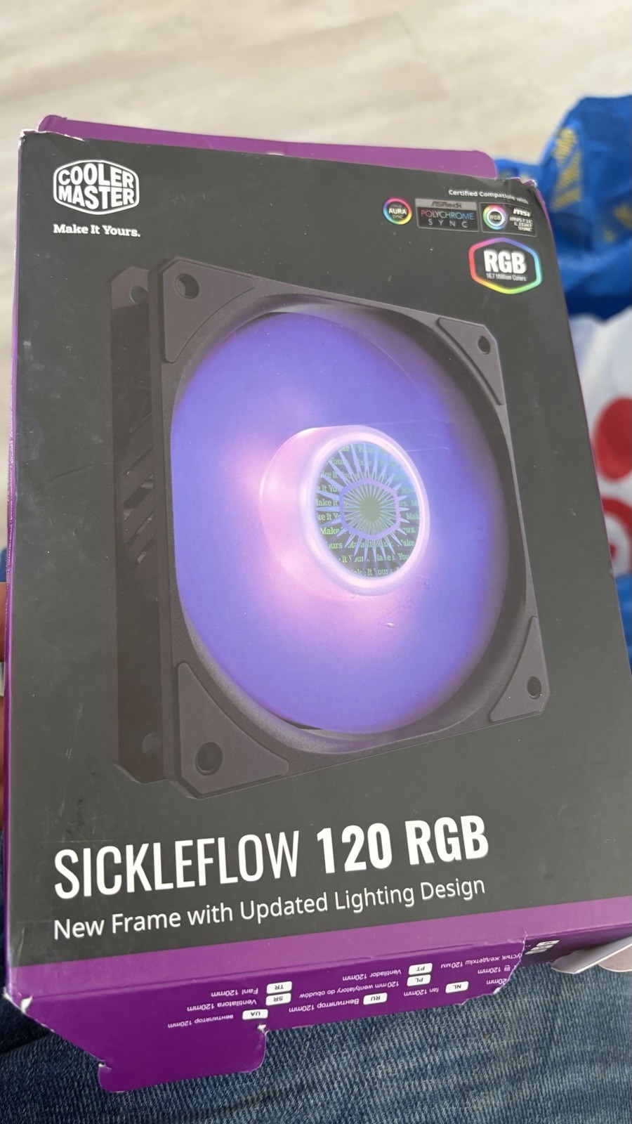 Cooler Master SickleFlow 120 V2 RGB Square Frame Fan, RGB 4-Pin Customizable LED