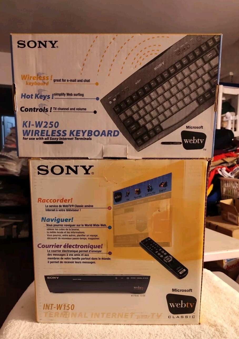 Sony New Open Box Microsoft Webtv Terminal & New Sony KI W250 Wireless Keyboard