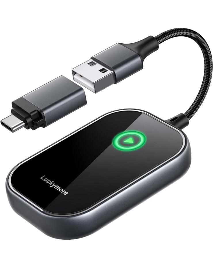Wireless Carplay Adapter, Converts Wired to Wireless Carplay Dongle