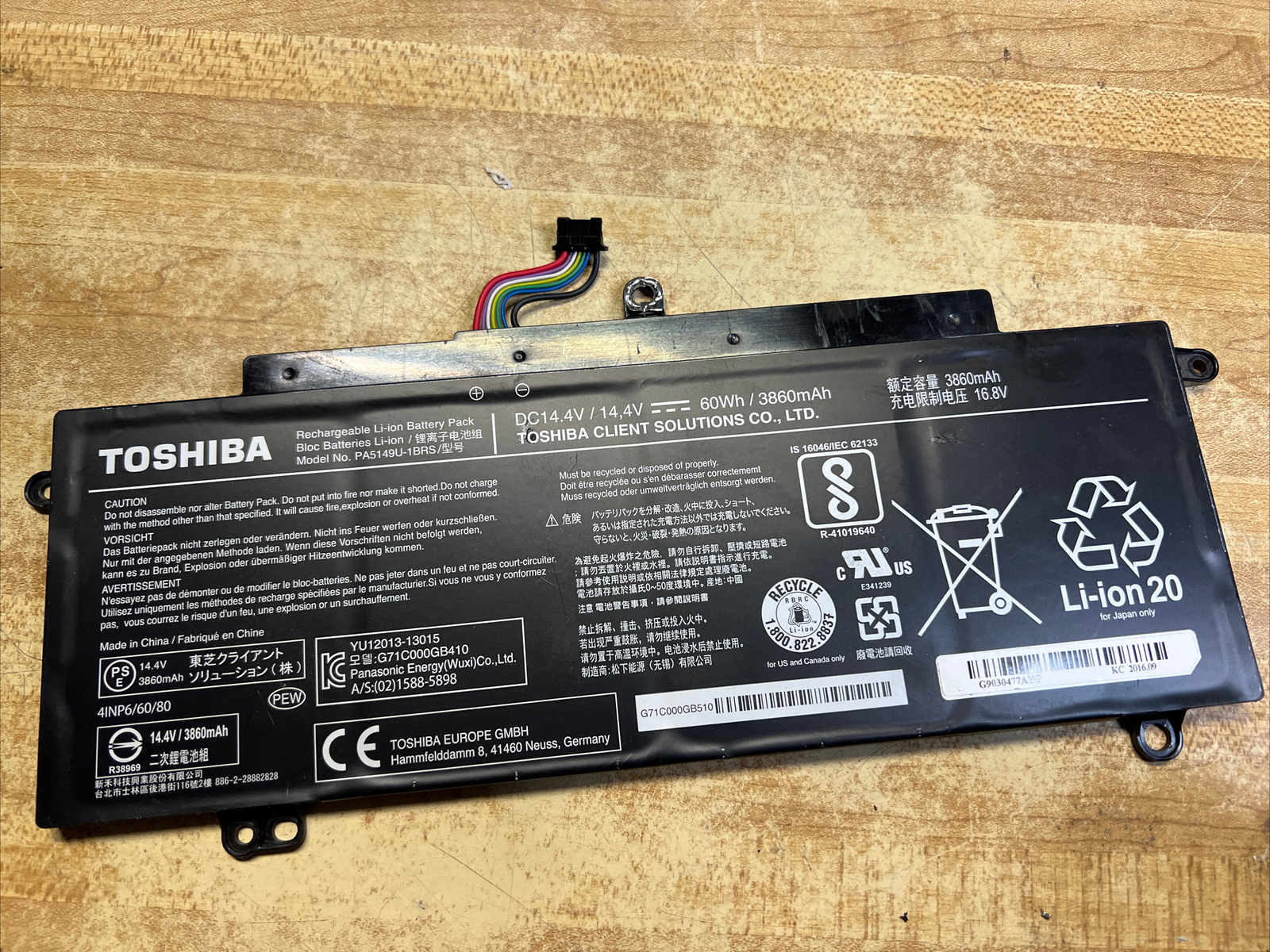 Toshiba Tecra Z40 Z40A Z40B Z40C Genuine Battery 14.4V 3860mAh 60Wh PA5149U-1BRS