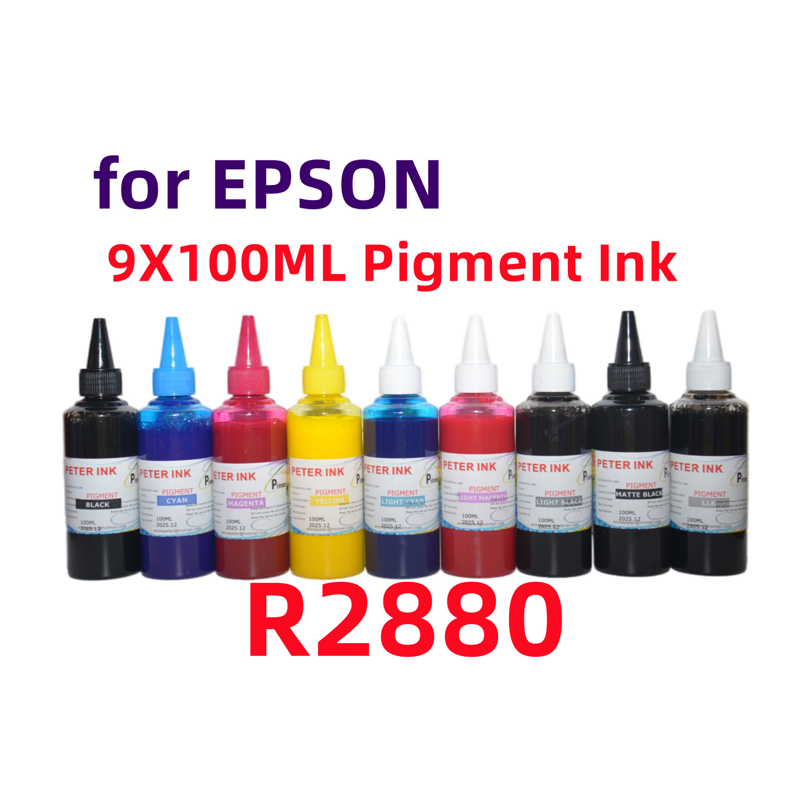 9X100ML Premium Pigment refill ink for cis ciss Stylus R2880 Printer T096 96