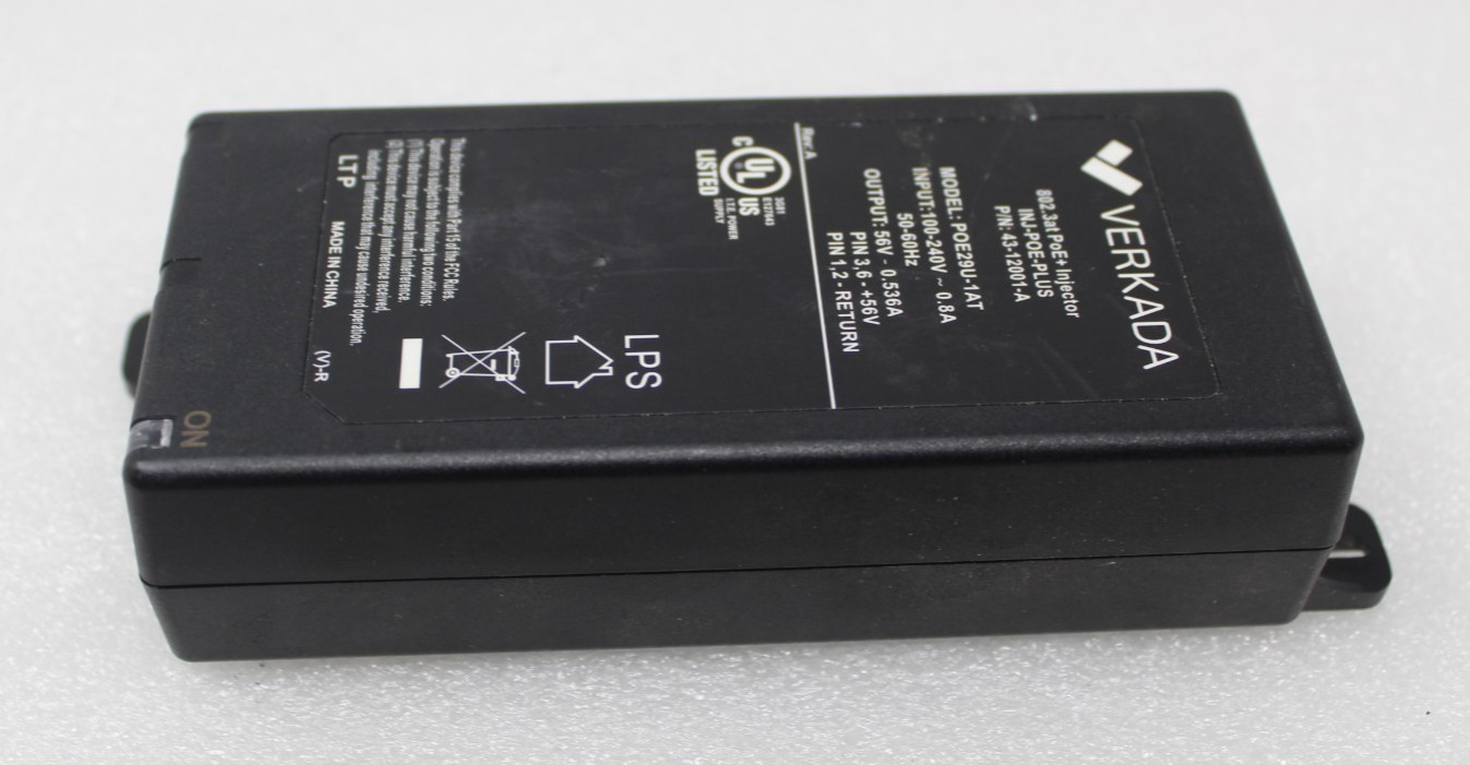 Verkada INJ-POE-PLUS 802-3aT PoE+  injector 43-12001-A POE29U-1AT