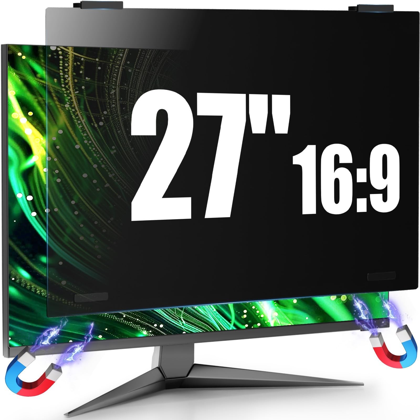 Magnetic Computer Privacy Screen Filter 27 Inch for Frameless Monitor Thin Be...