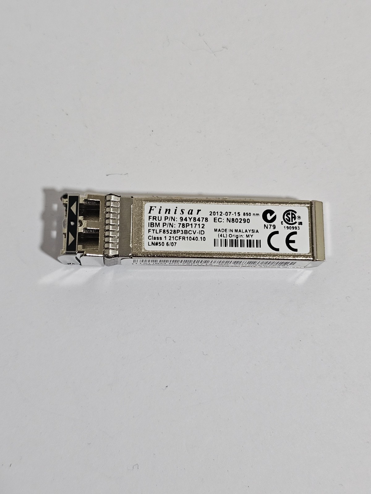 IBM 94Y8478 8Gb FC 850nm Multi Mode SFP+ Transceiver 78P1712