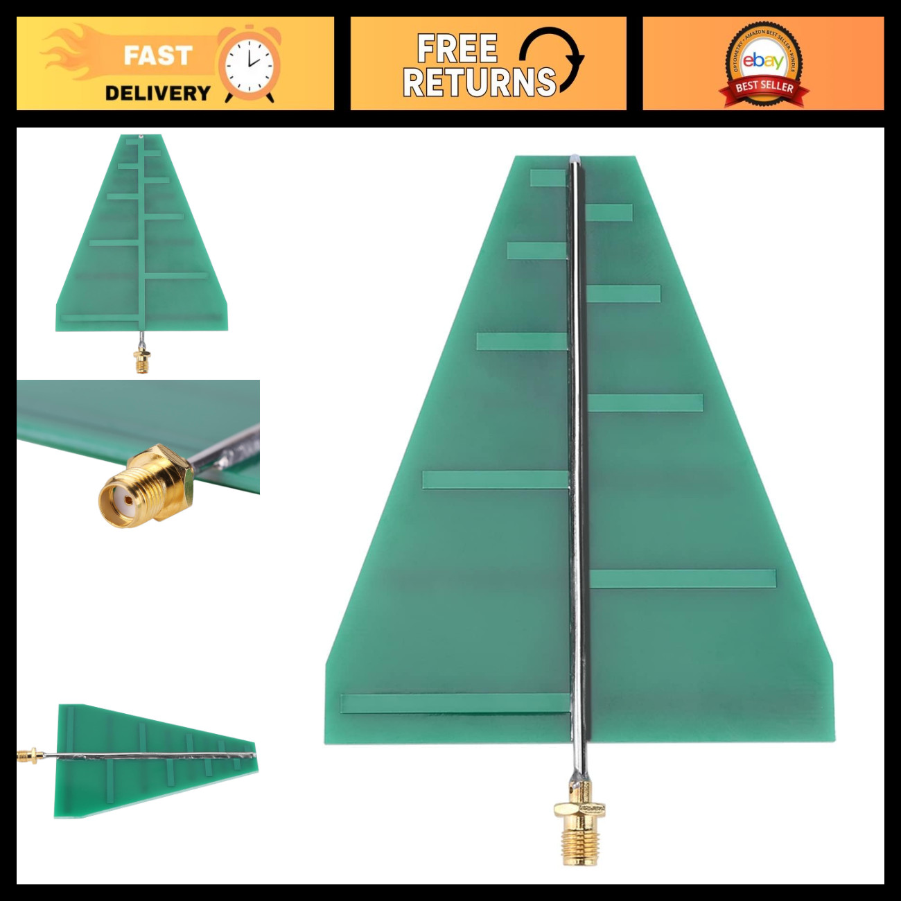 Wideband Log Periodic Antenna 1.35-9.5GHz Directional Linear Polarized for Indus
