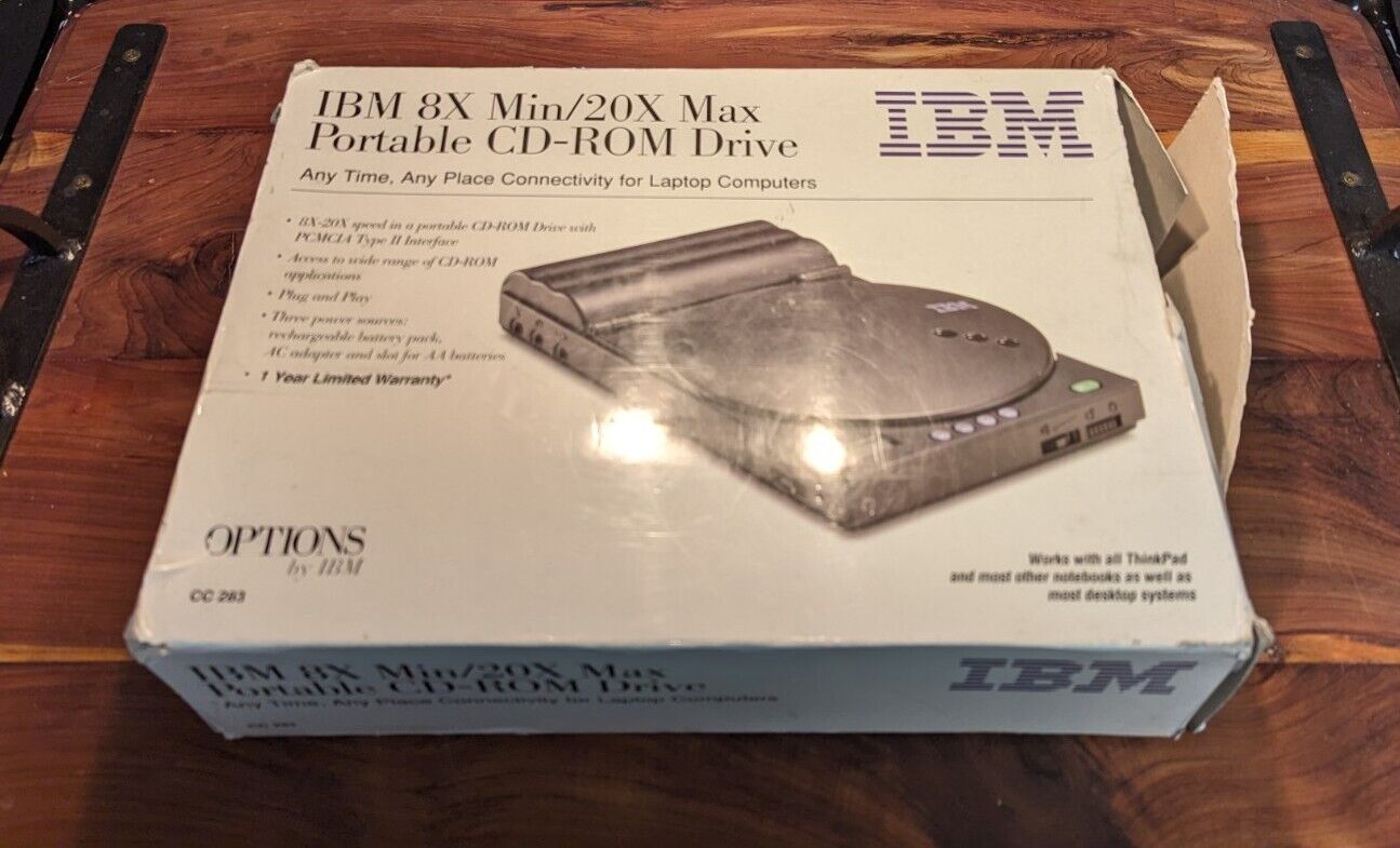 IBM 03L3080 20X Max Portable CD-ROM Drive 1969-010 03L3051 w/Power Adapter