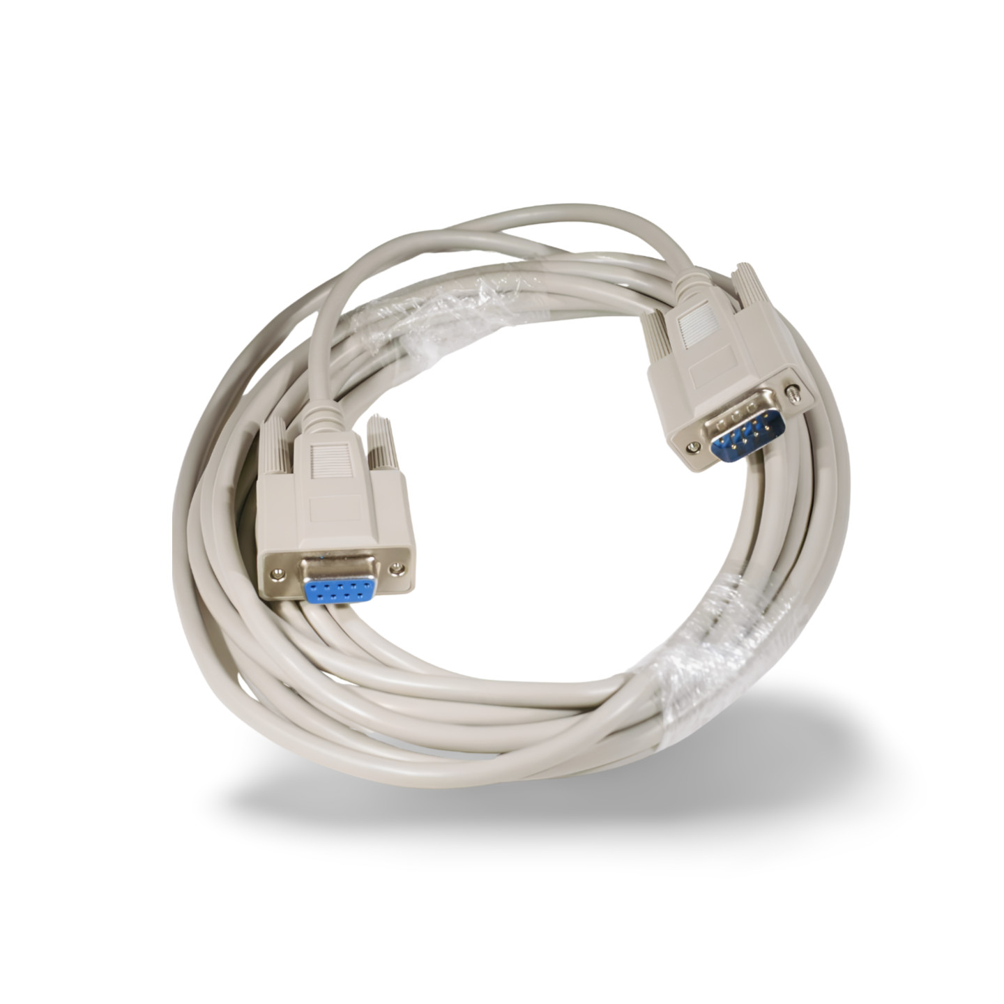 25ft DB9 Male to DB9 Female Serial Cable Extension - Beige