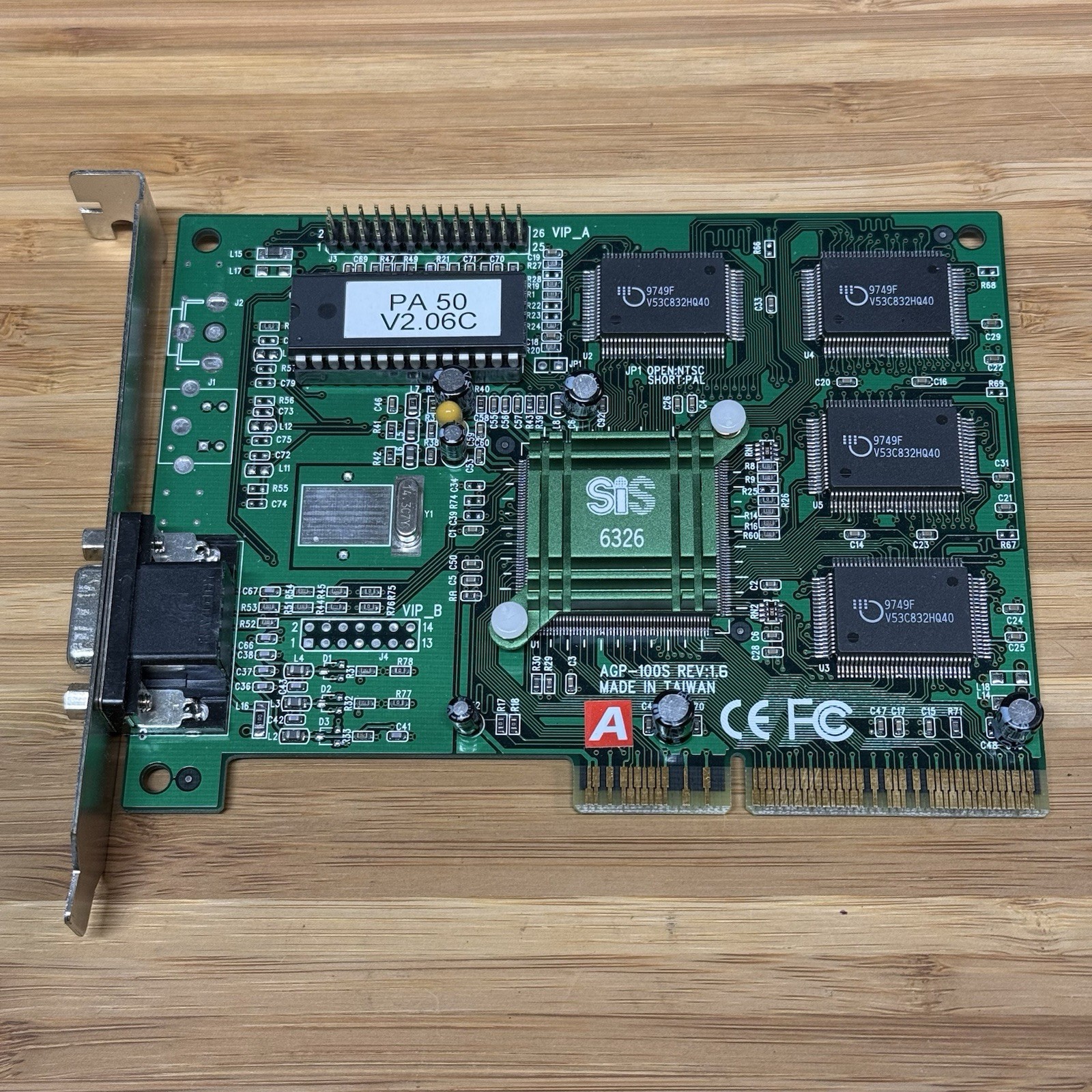 AOpen 3D Artist PA50 4MB AGP Video Card SiS 6326 3.3V Tested DOS PC