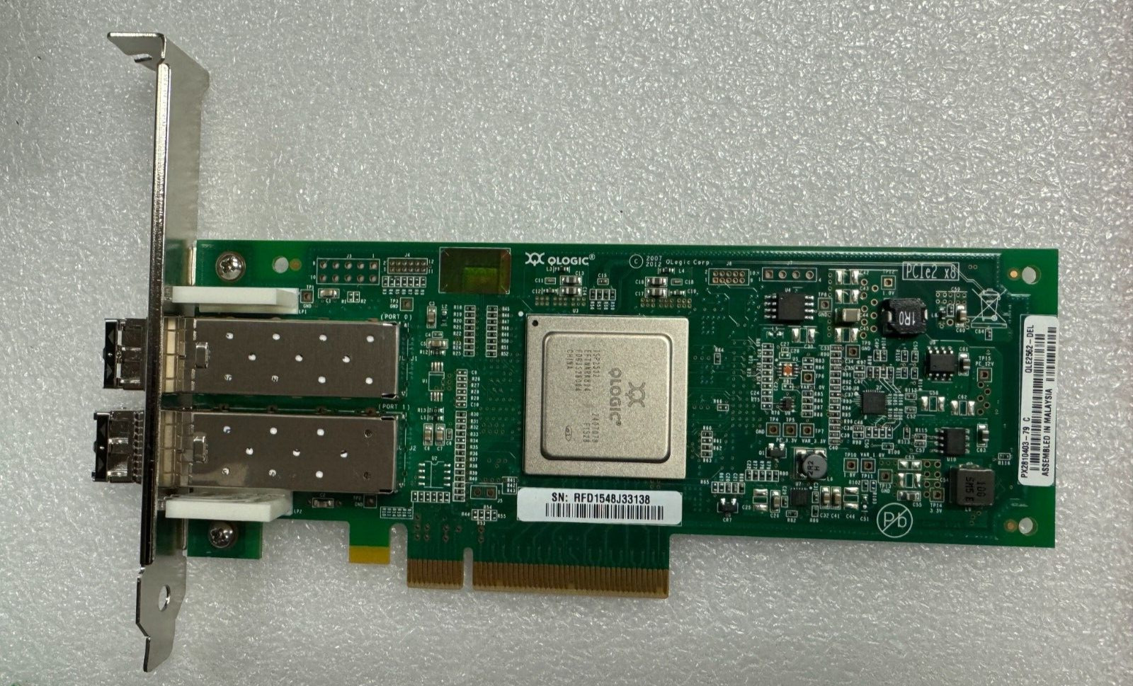 0MFP5T QLOGIC QLE2562-DEL DUAL PORT 8Gb HBA W/ 2 TRANSCEIVER