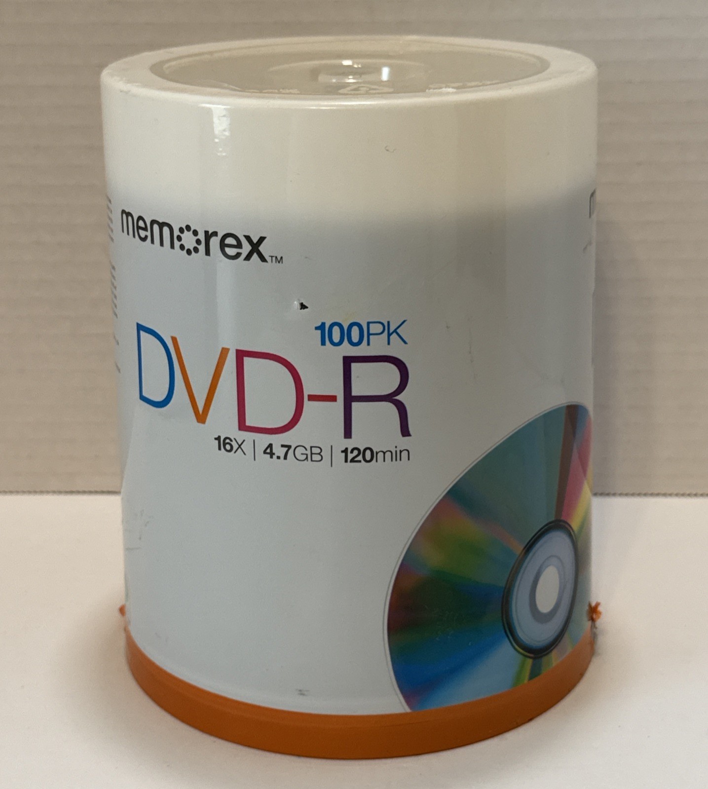 Memorex DVD-R 16X 4.7GB 120min 100 Pack Spindle New Factory Sealed Brand New
