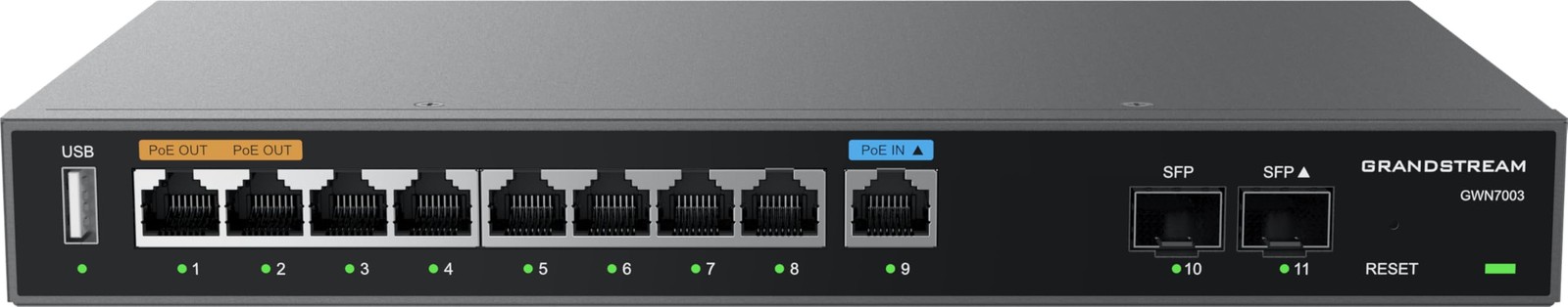 Grandstream GWN7003 11-Port Wired Gigabit VPN Router Dual PoE Output Ports