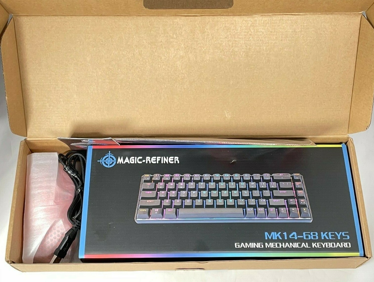 Magic-Refiner MK14-68 Keys Mechanical Gaming Keyboard / Mouse/ Mouse Pad New