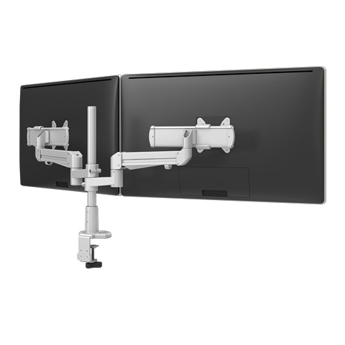 Fellowes Evolve Series Dual Motion + Slider Monitor Arm, Silver - EVOLVE2-MS-SLV