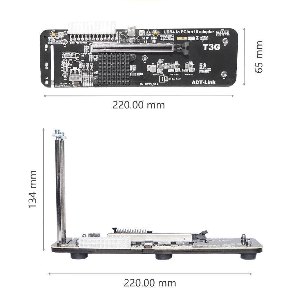 ADT UT3G for NUC ITX STX Notebook PC Graphics Card External USB 4.0 to PCIe X16