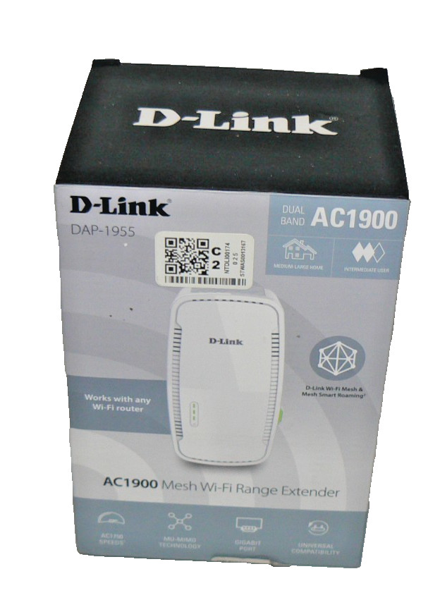 D-Link DAP-1955 AC1900 Mesh Wi-Fi Range Extender Dual Band Gigabit Wireless Boos