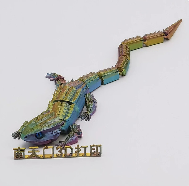 3D printed toy - Red, Yellow, Green, 31cm x 10.5cm - Toy animal imitation model