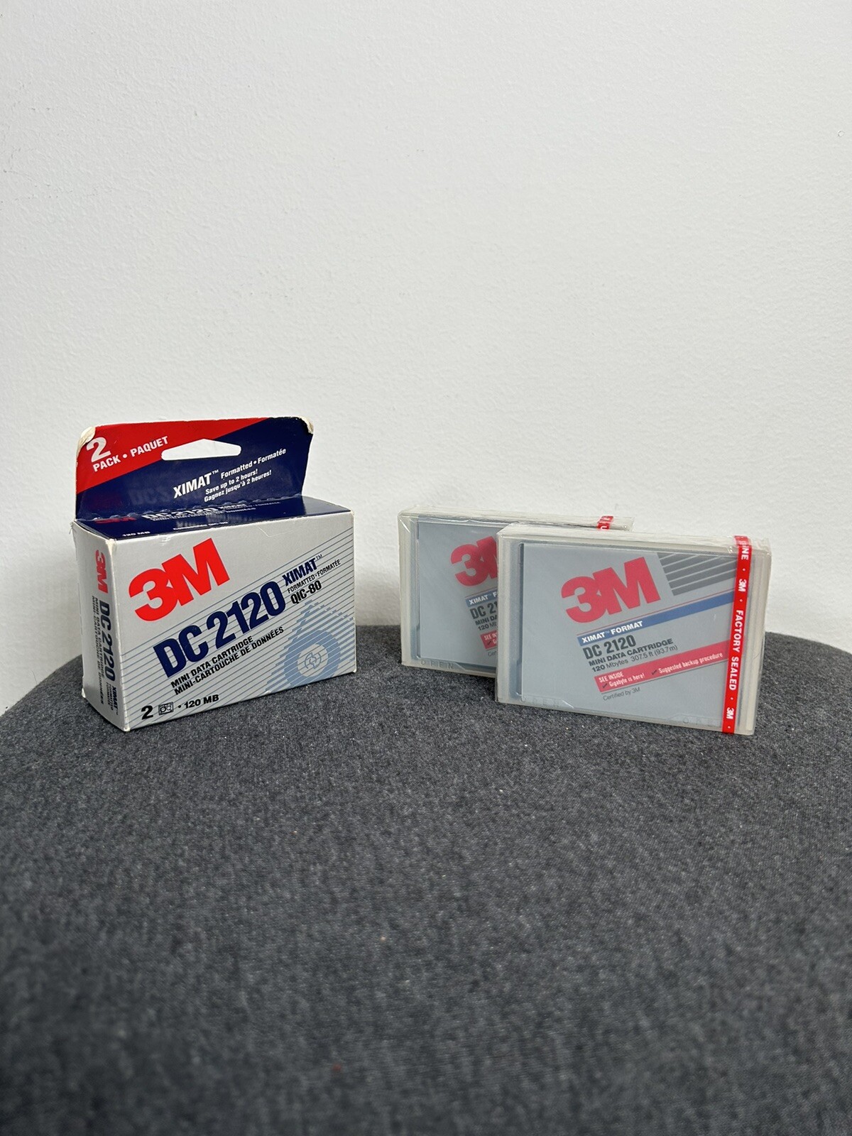 Vintage, 2 New Sealed 3M DC 2120 XIMAT Formatted QIC-80 Mini Data Cartridges
