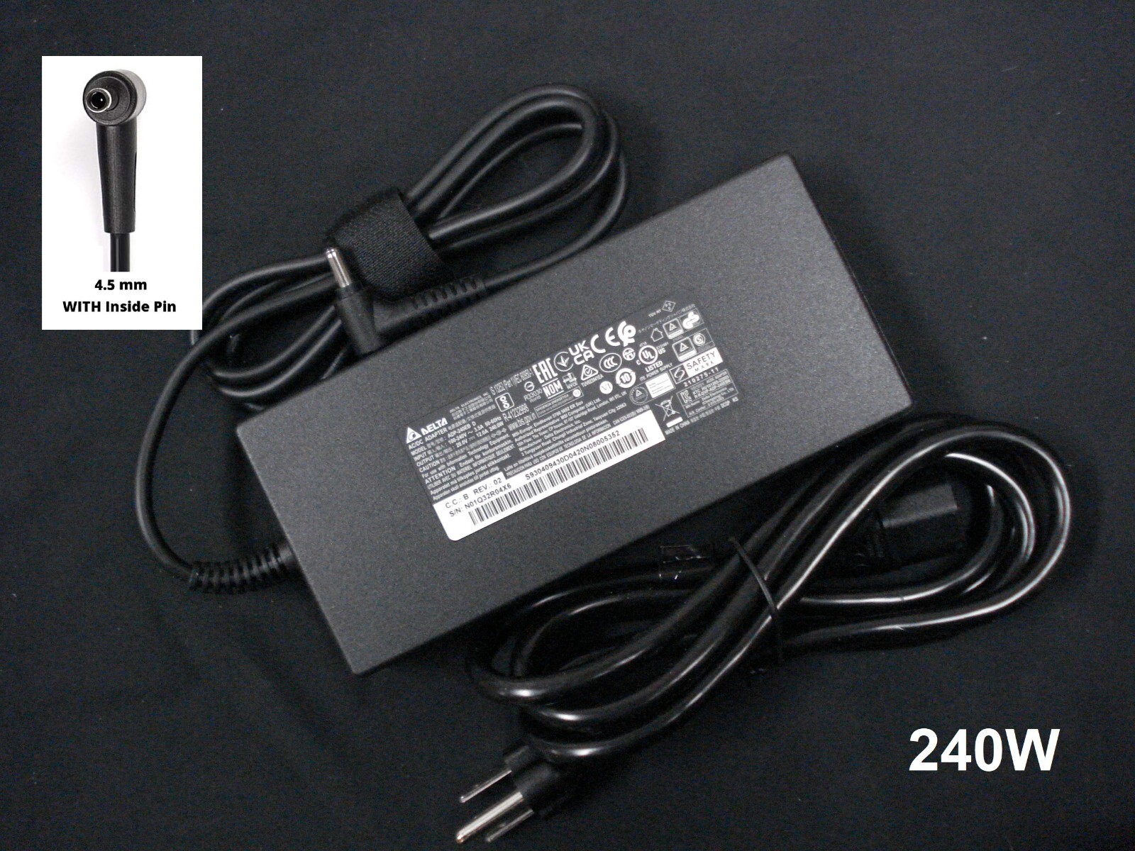 New Genuine OEM Delta 240W AC Adapter for MSI GS66 3070ti 3080 3080ti Graphics