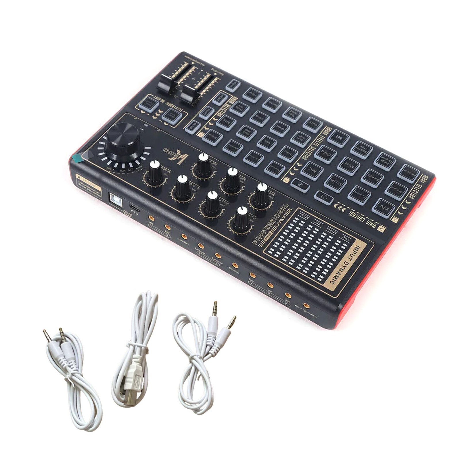 1set K300 Sound Card Multi-function Audio Mixer For Live Steaming For Podcasts