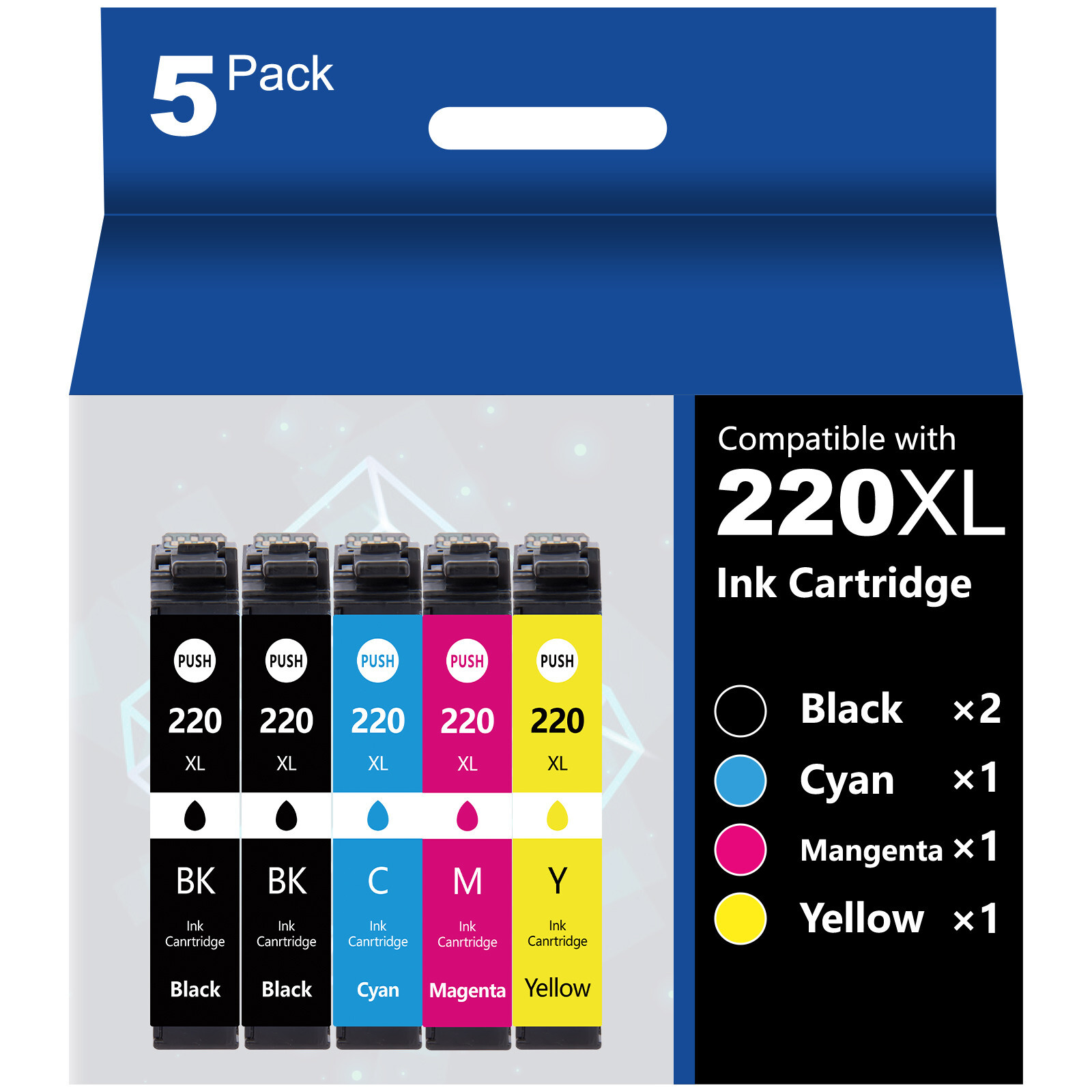 220XL Ink Cartridges Compatible for Epson WorkForce WF2630 XP-424 XP-420 WF-2750