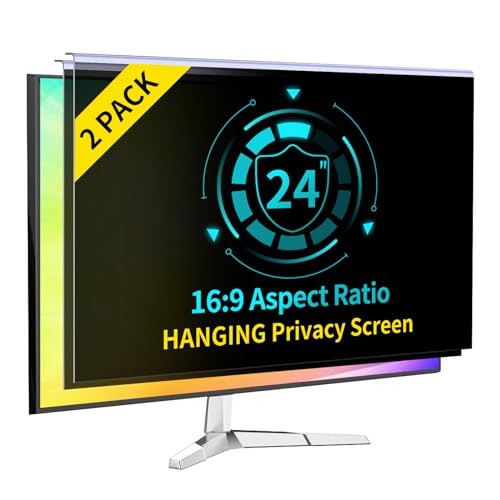 〔2-Pack〕 24 Inch Computer Privacy Screen 2 Pack Hanging 24" WIDESCREEN (16:9)