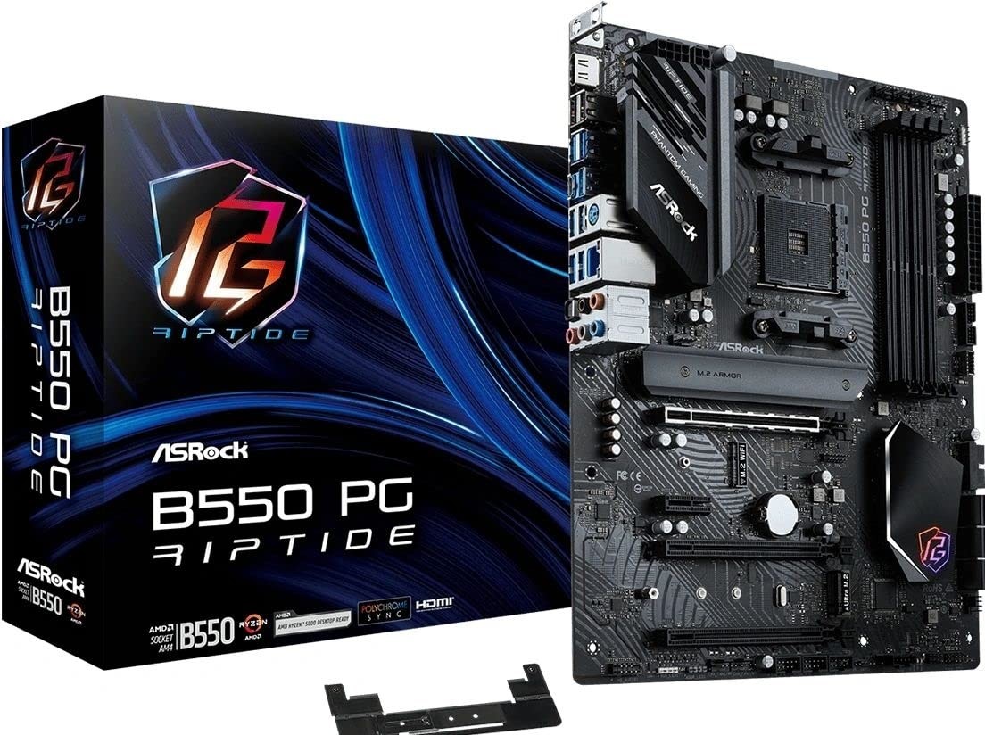 ASRock AMD B550 PG Riptide ATX Motherboard Dual Channel DDR4 4933 MHz AM4...