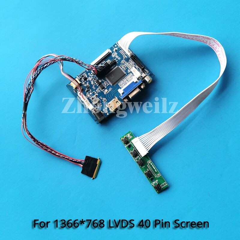 For LP156WHA-SLA2/SLL1 LVDS 40 Pin VGA AV HDMI Screen 1366x768 LED Driver Board 