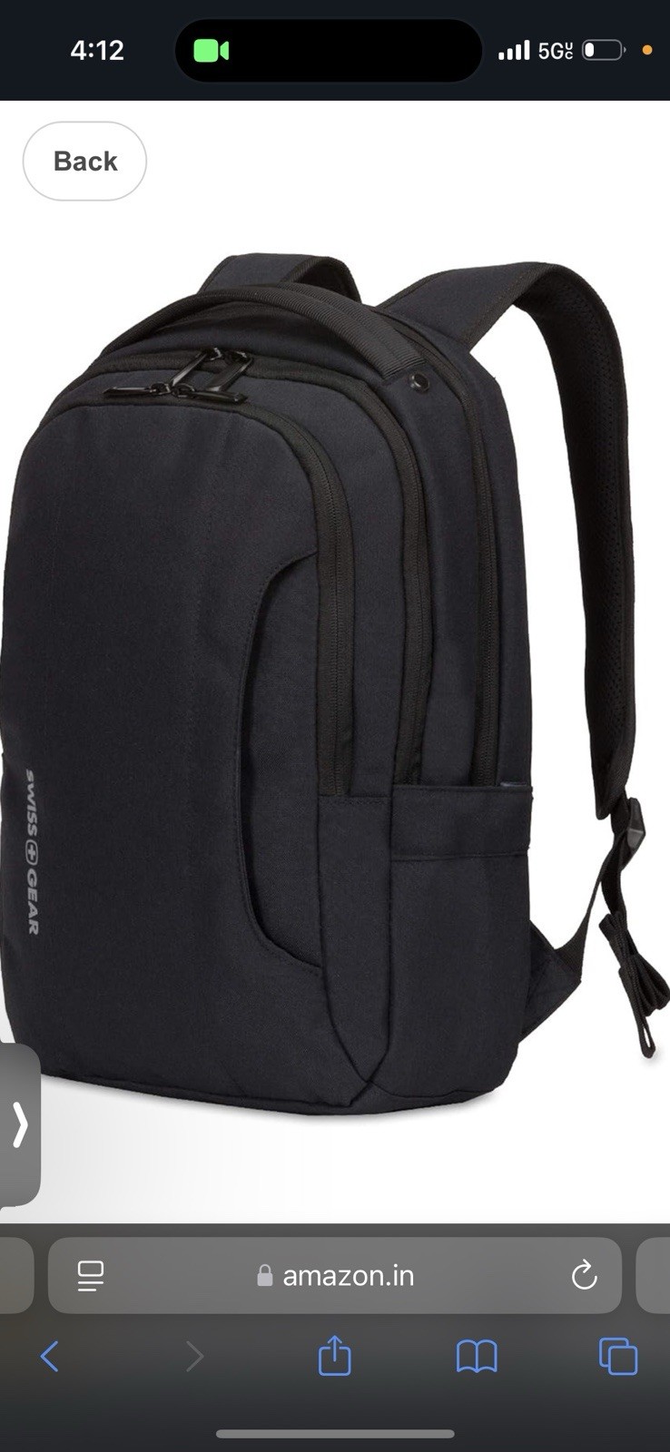 SWISSGEAR 3573 17 Inch Laptop Computer Backpack for up to 13 Inch Laptop- Black