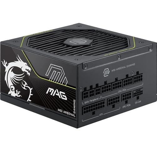MSI MAG A1000PLS PCIe5 PCIe 5.1/ATX 3.1 Compatible PC Power Supply 1000W PS1756