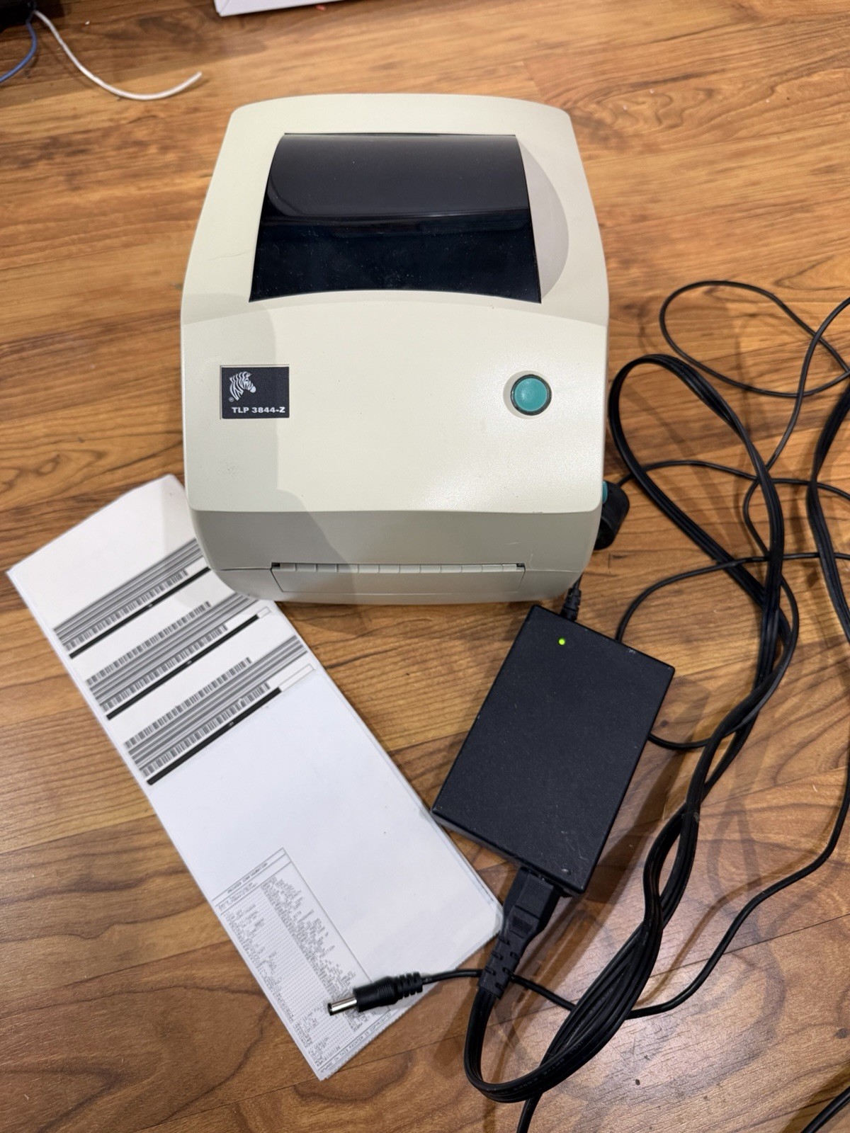 Zebra TLP 3844-Z 300dpi USB Thermal And Transfer Label Printer And Power Adapter