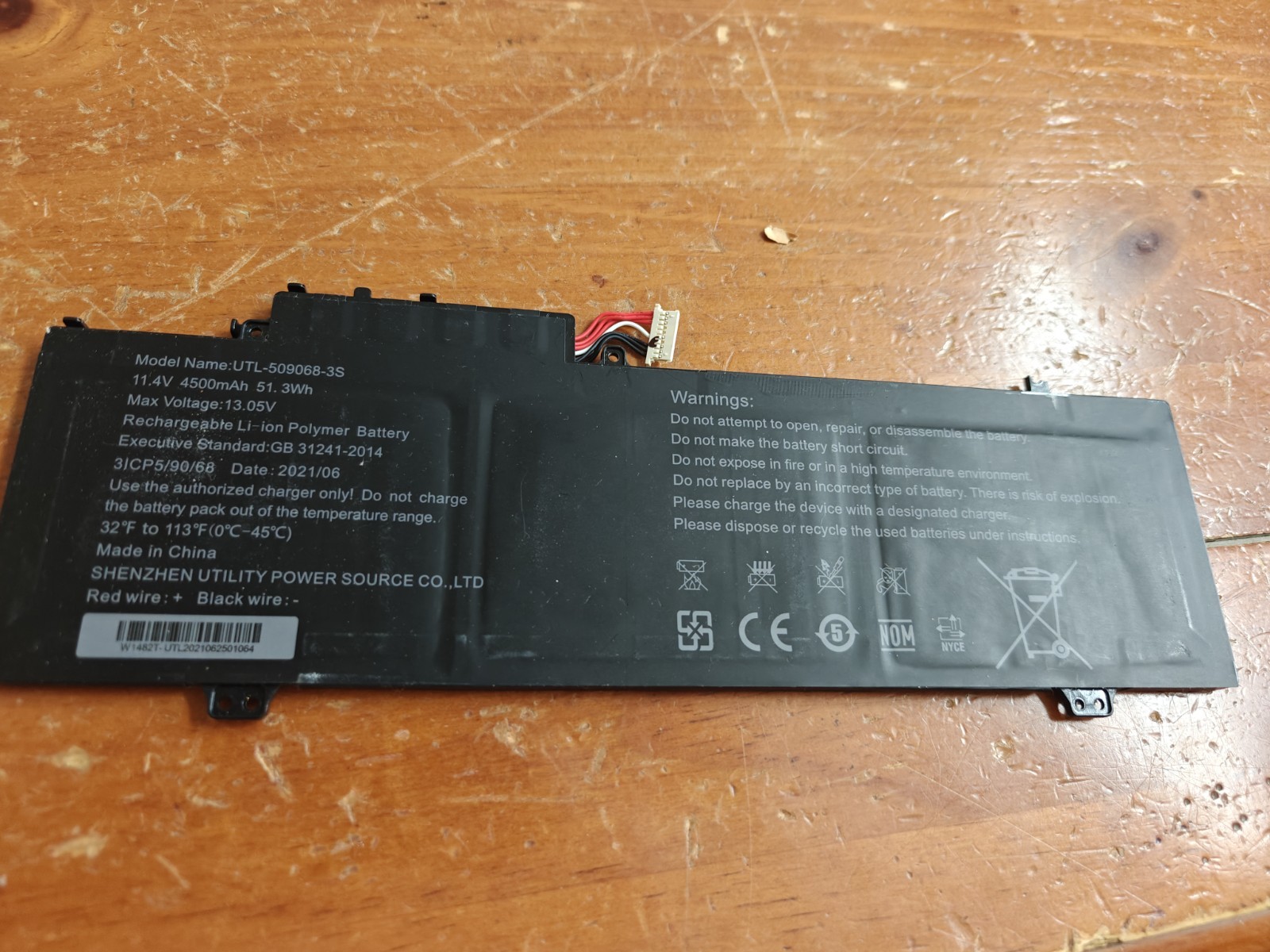 OEM Genuine Gateway GWTN141-10BK GWTN141-4 Battery  UTL-509068-3S - NV-509067-3S