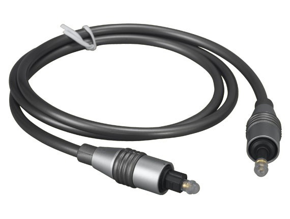 12ft Mini Toslink to Toslink Optical Cable, Molded Type, Male to Male, Gray