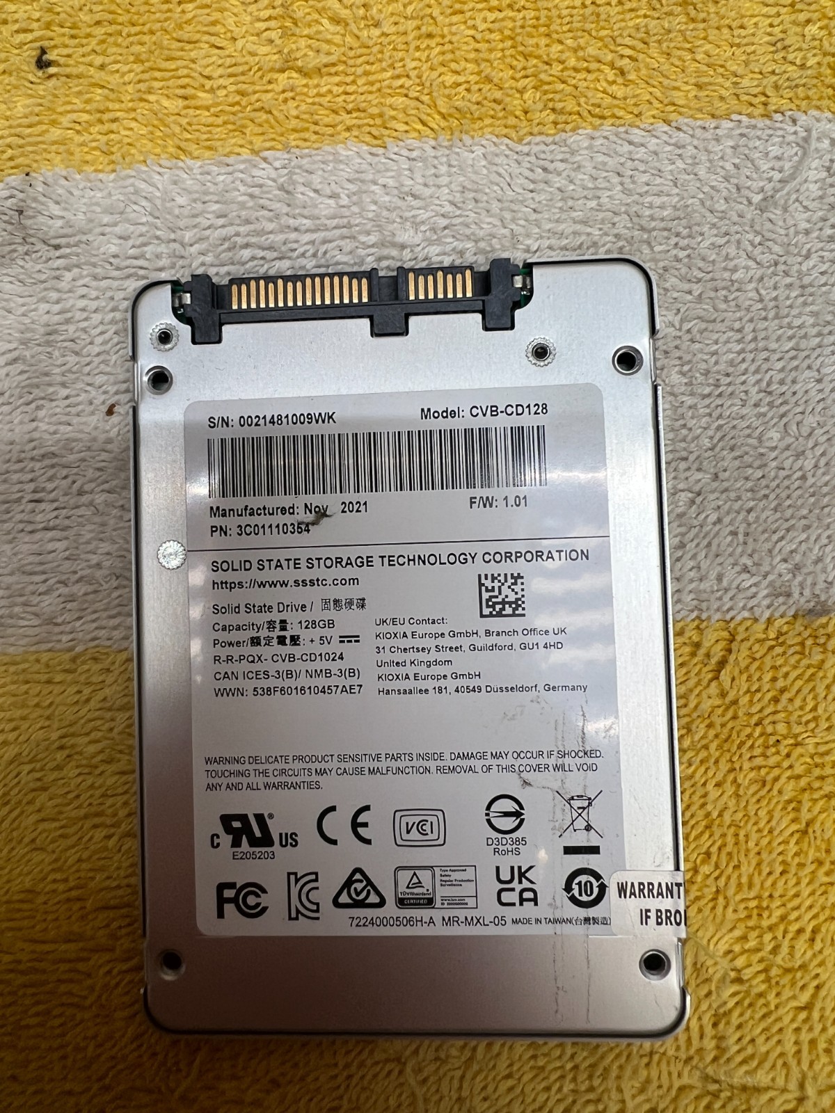 SSSTC CVB-CD128-HP 128GB 2.5" SATA3 Solid State Drive M12669-001 
