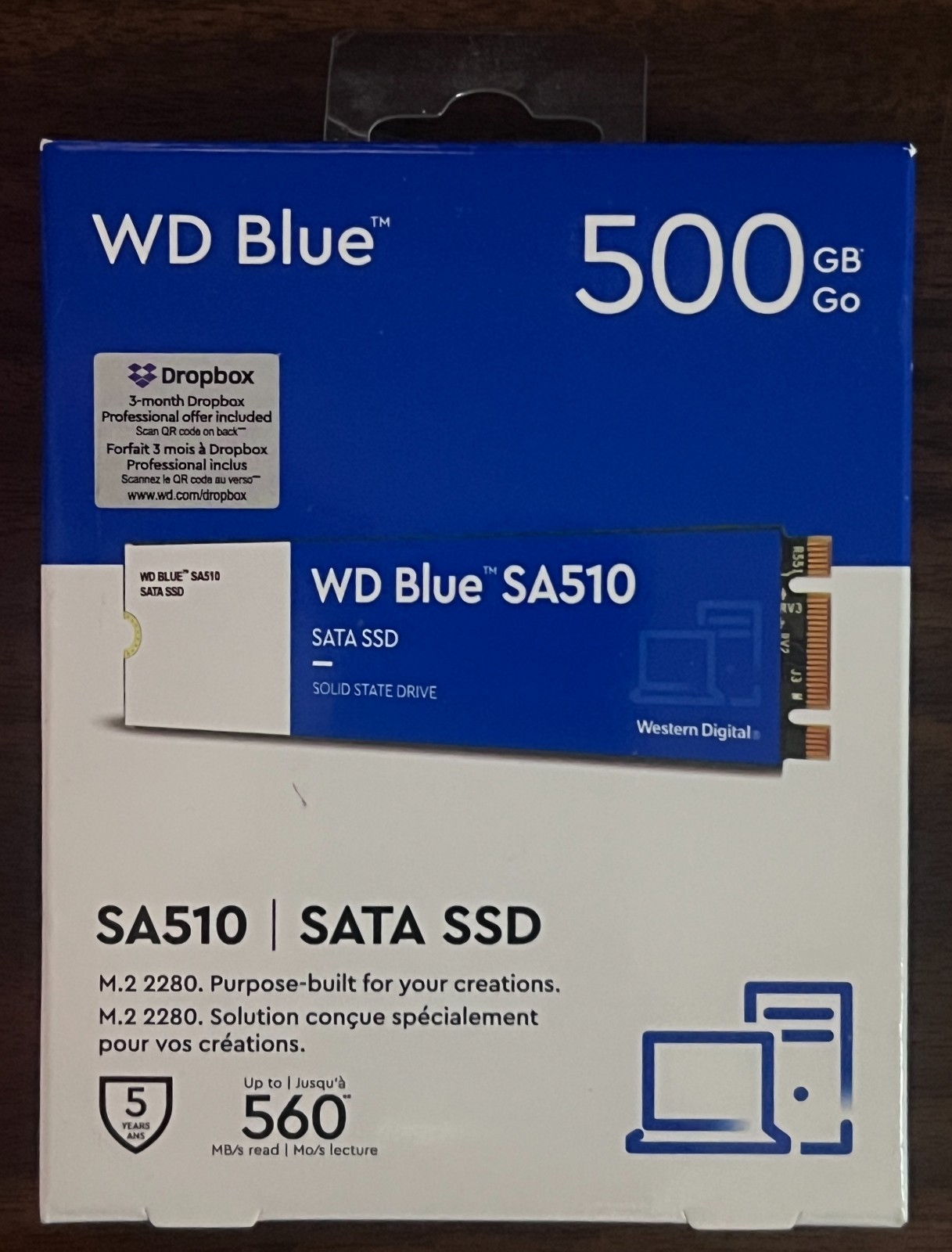 Western Digital WDS500G3B0B M.2 500GB SATA SSD (Blue) SA510 - New/Sealed Box