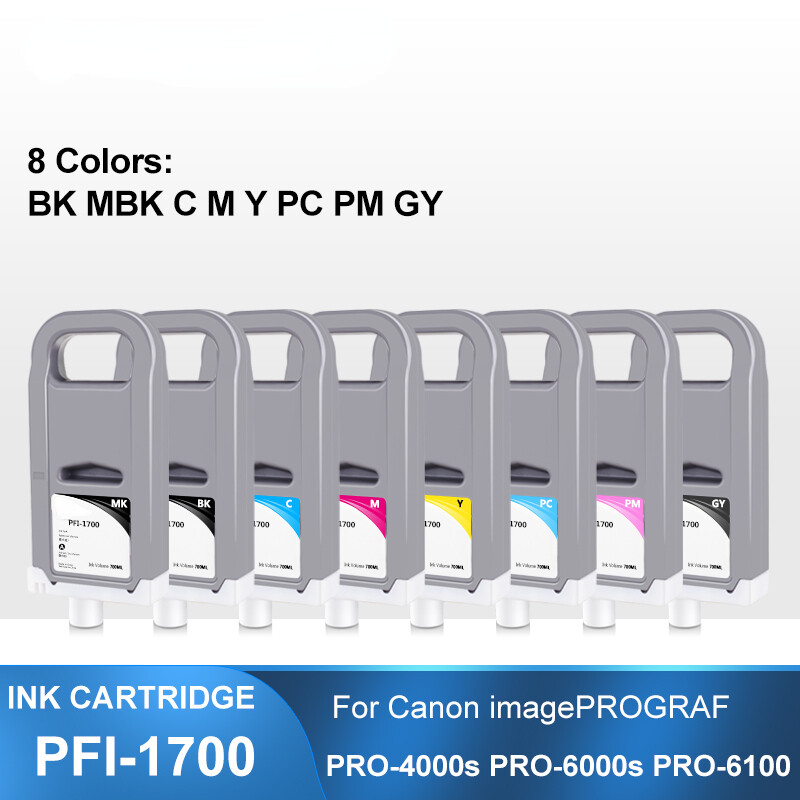 8pc PFI-1700 Compatible Ink For Canon image PRO-2000 PRO-4000s PRO-6000s Printer