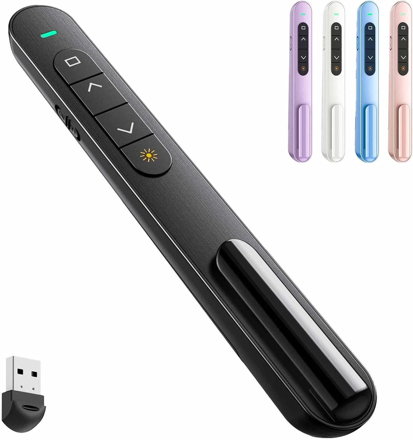 QUI Presentation Clicker for Powerpoint, RF 2.4Ghz USB Wireless Presenter Remote