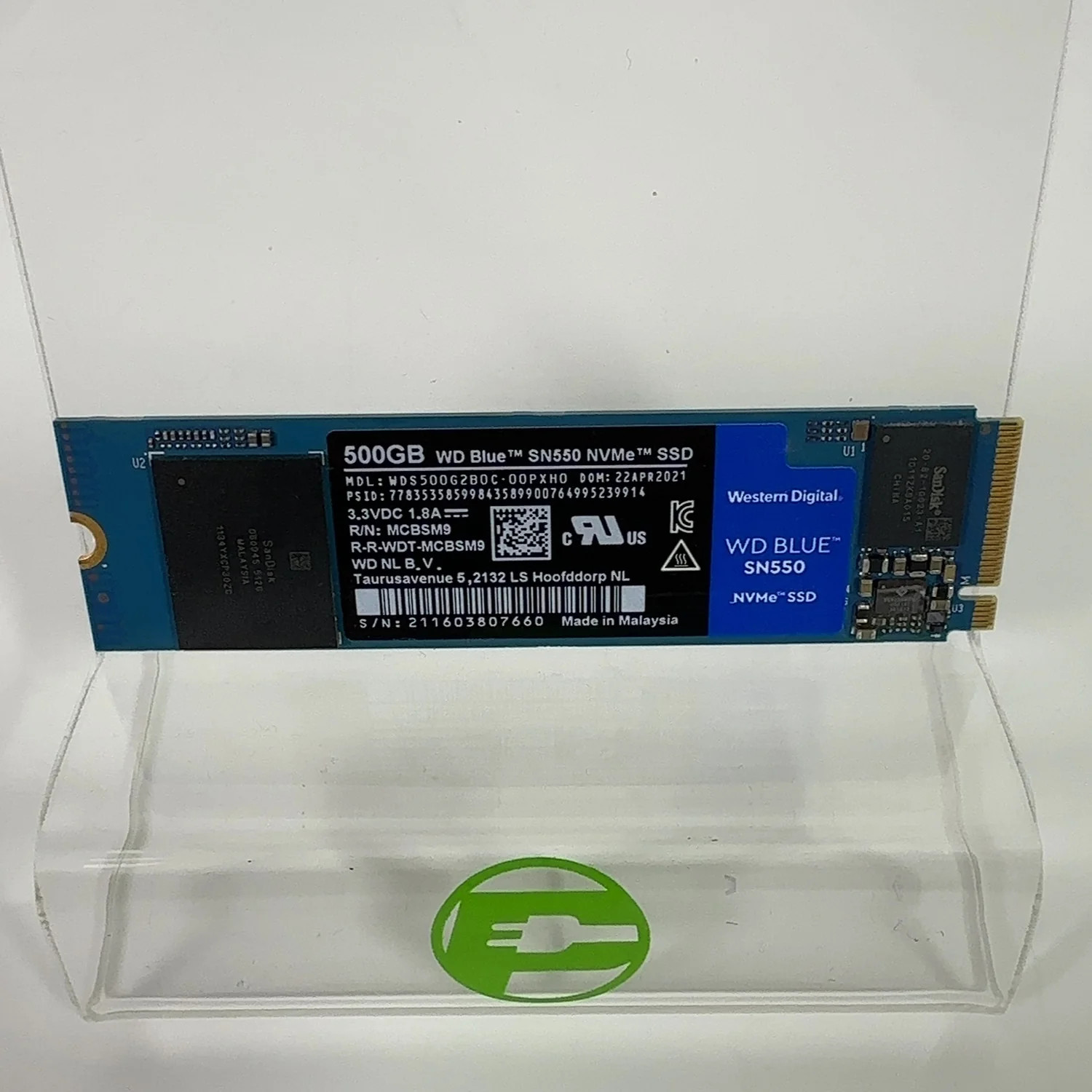Western Digital WD 2280mm WD Blue SN550 500GB M.2 NVMe Gen 4.0 x 4 SSD 