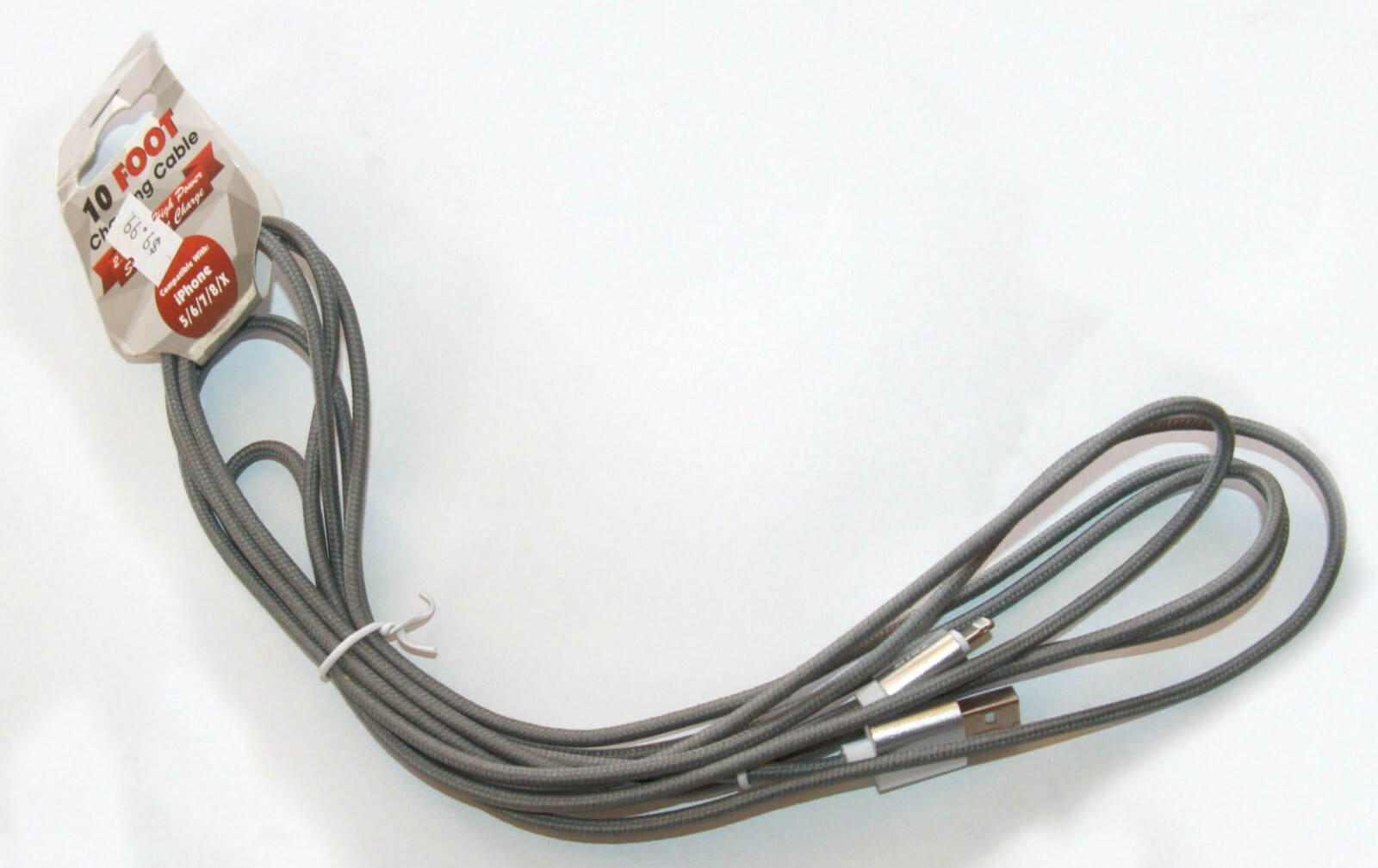 10 FT Sync & Charge USB Cable gray New