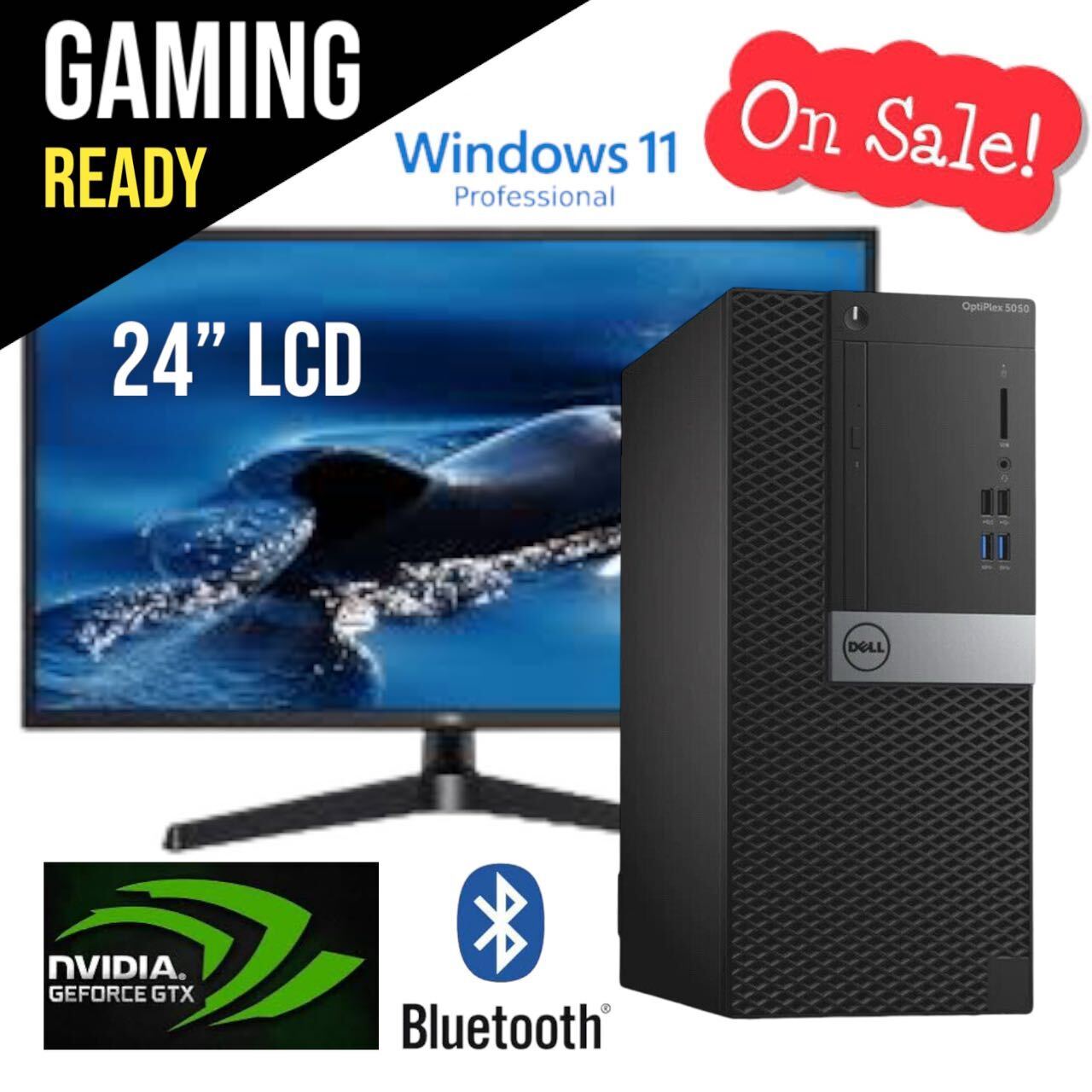 DELL Gaming Desktop Computer i7 NVIDIA GTX up to 32GB 4TB 24\