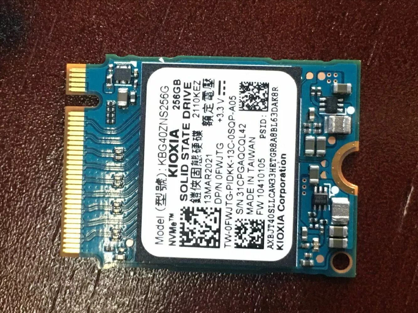 Kioxia 256GB M.2 NVMe SSD Solid State Drive KBG40ZNS256G
