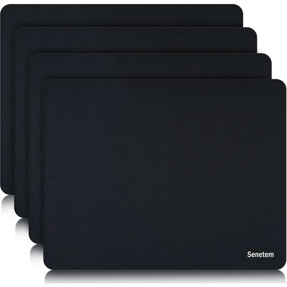 4-Pack Mouse Pad, Ultra-Smooth Gaming Mousepad, Non-Slip Rubber Base, Washable