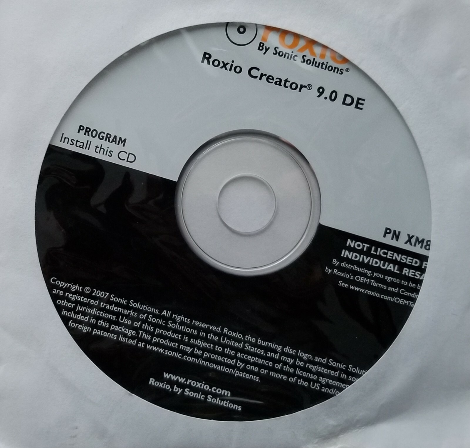 Brand New Genuine Dell Roxio Creator DE 9.0 PN XM893 Dell P/N 0XM891