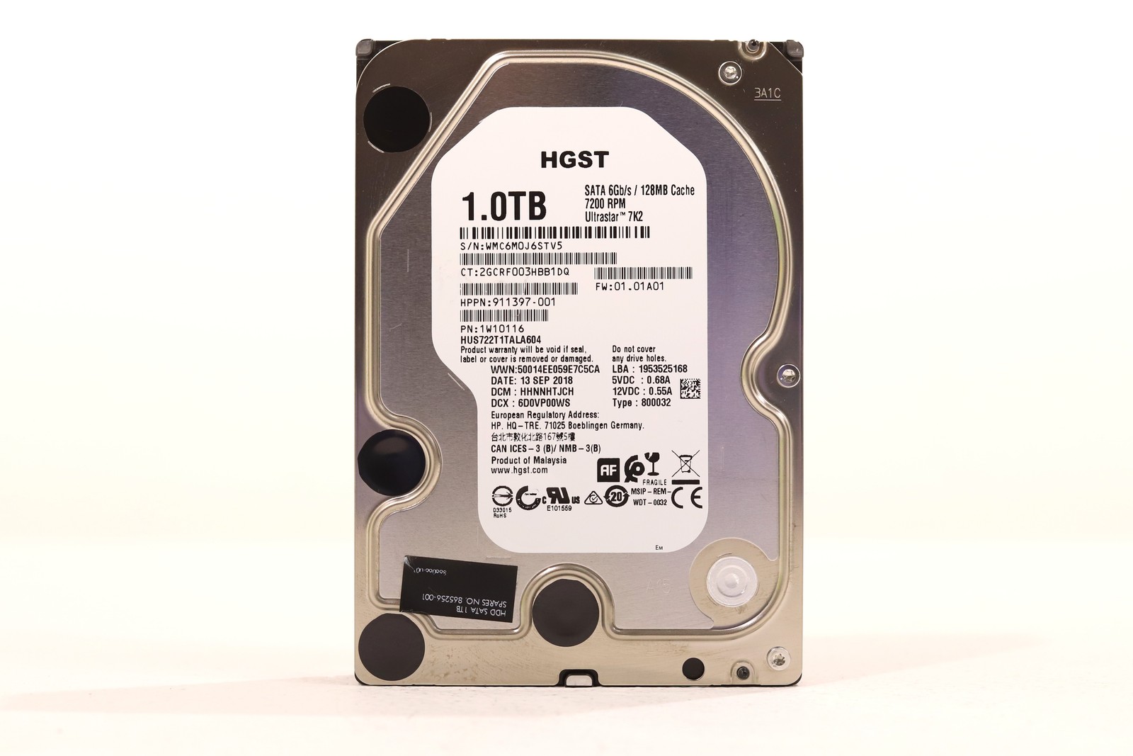 HGST HUS722T1TALA604 1TB 3.5" 6Gb/s 128MB 7.2K RPM SATA Hard Drive P/N: 1W10116