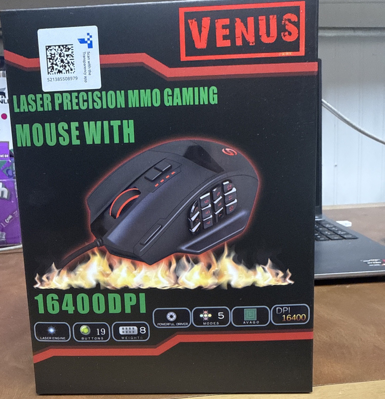  UtechSmart Venus 16400 DPI High Precision Laser MMO GAMING MOUSE SEALED