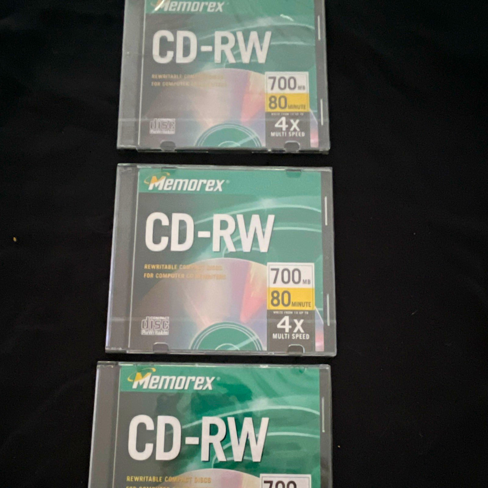 Memorex CD-RW Rewritable Disc, Set of 3, 700MB 80min 4x Multi Speed Jewel Case