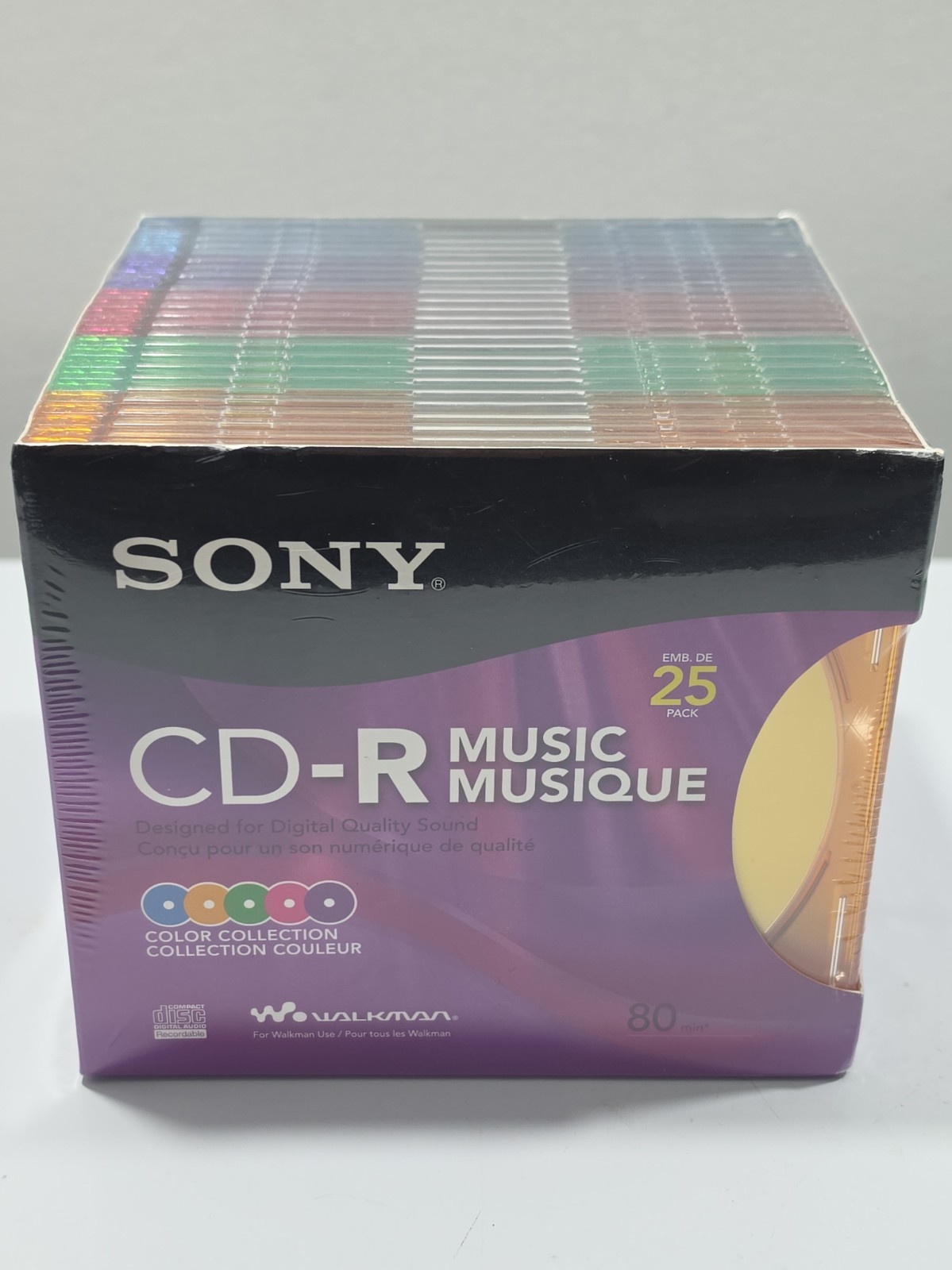 Sony CD-R Music 25 CDs -with Color Collection Cases 25 Pack 25CRM80RX NEW Sealed