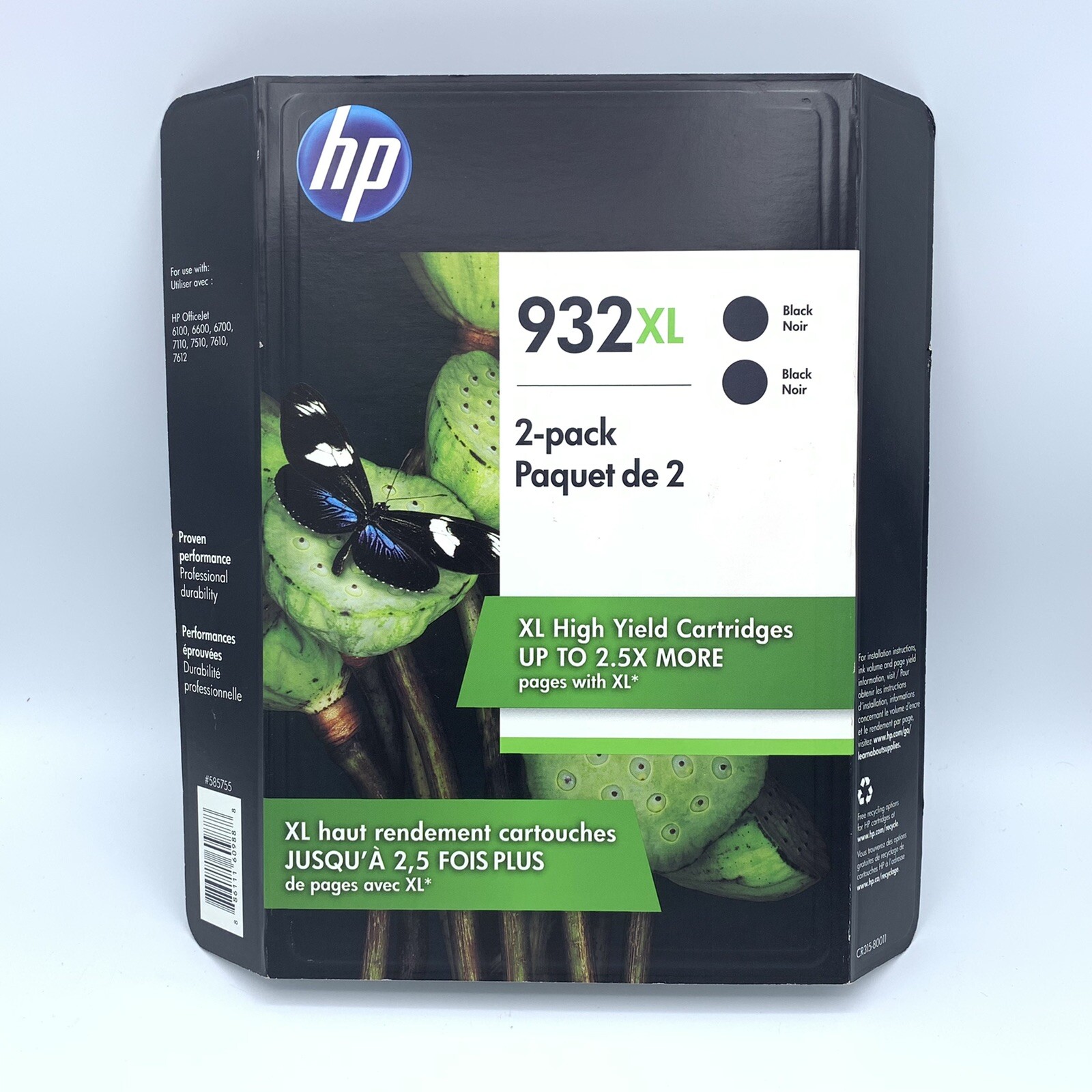 OEM Genuine HP 932 XL 2-Pack High Yield Cartridges Black EXP December 2020