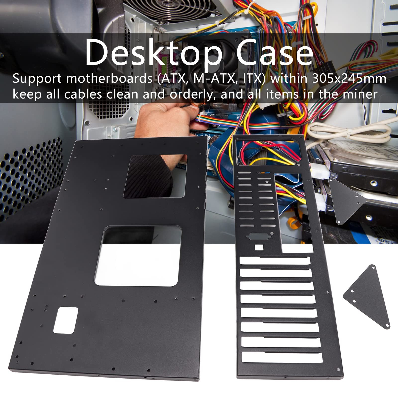 VBESTLIFE MK 01 Black SECC Open Chassis Computer Case Rack Mining Rig Frame, Sup